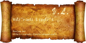 Váradi Lipót névjegykártya